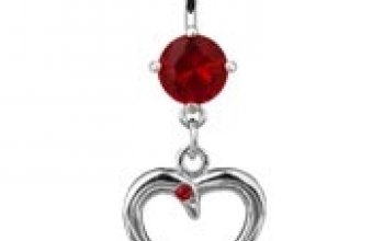 Piercing do pupíku s motivem srdce - WP01017-P