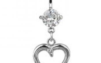 Piercing do pupíku s motivem srdce - WP01017-P