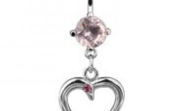 Piercing do pupíku s motivem srdce - WP01017-P