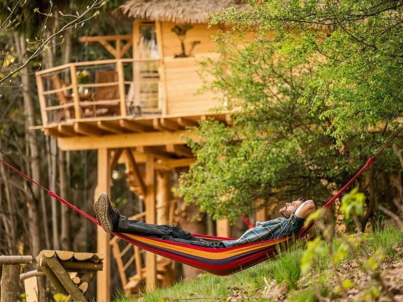 Ubytování v treehousu se saunou a výhledem na Ještěd