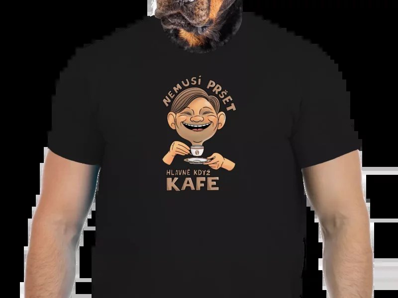 Vtipné tričko Bastard: Nemusí pršet, hlavně když kafe