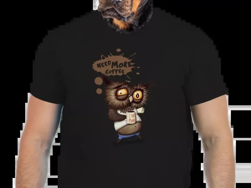 Vtipné tričko Bastard: Potřebuju víc kafe