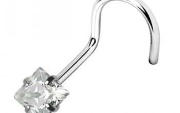 Piercing do nosu - čtvercový kámen - N01052-G
