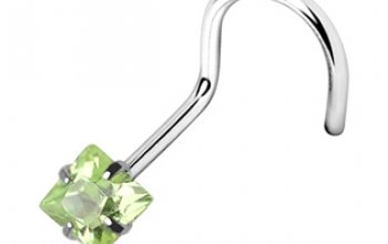 Piercing do nosu - čtvercový kámen - N01052-G