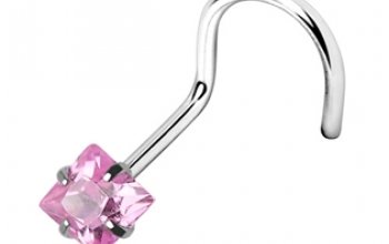 Piercing do nosu - čtvercový kámen - N01052-G