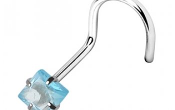 Piercing do nosu - čtvercový kámen - N01052-G
