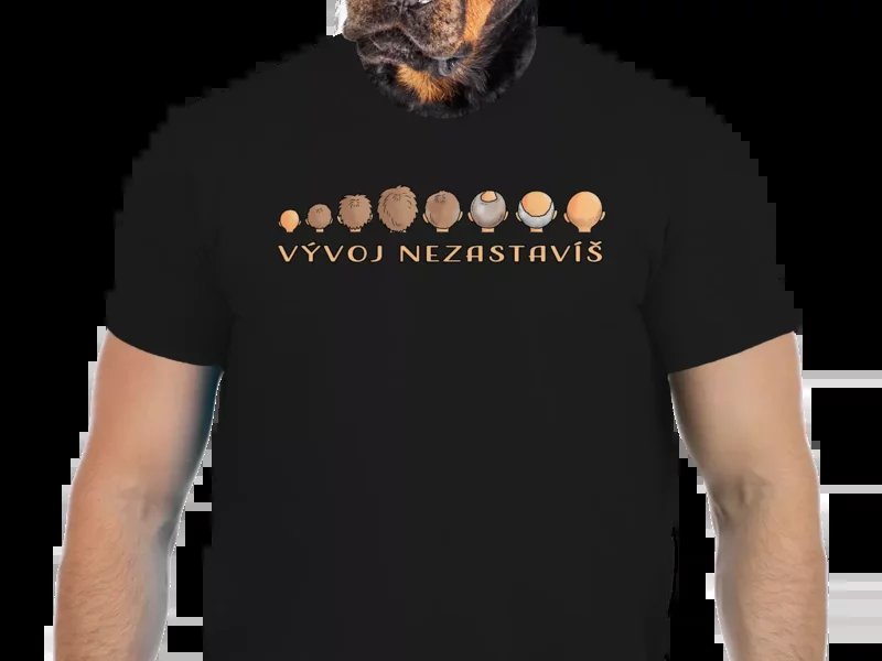 Vtipné tričko Bastard: Vývoj nezastavíš