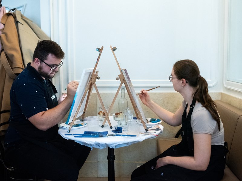 Luxusní brunch s malováním zlatými plátky