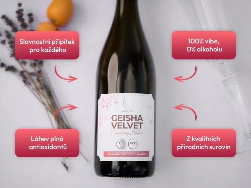 Nealkoholický šumivý nápoj Geisha Velvet