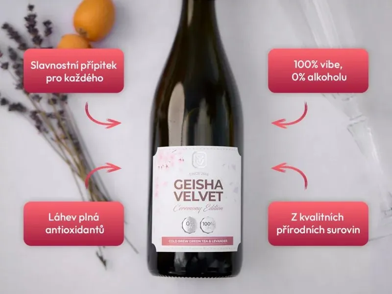 Nealkoholický šumivý nápoj Geisha Velvet