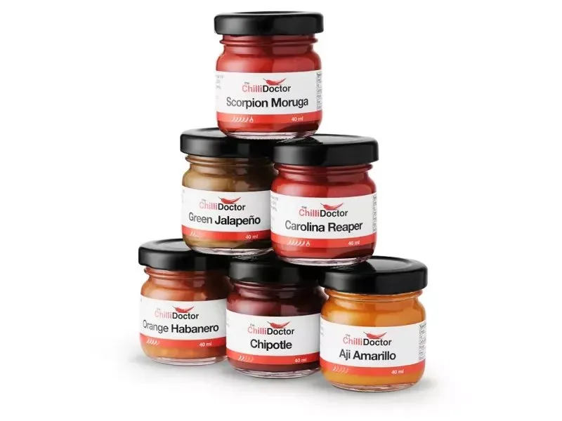 Degustační set chilli: 9 chilli mash omáček