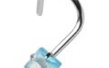 Stříbrný piercing do nosu - zirkon 3x3 mm - N01071-Q