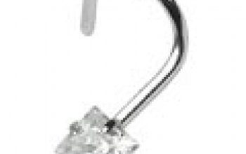 Stříbrný piercing do nosu - zirkon 3x3 mm - N01071-Q