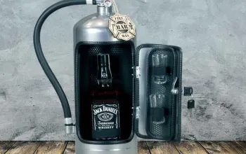 Hasicí bar s láhví alkoholu: Chromový – dárek a zážitek