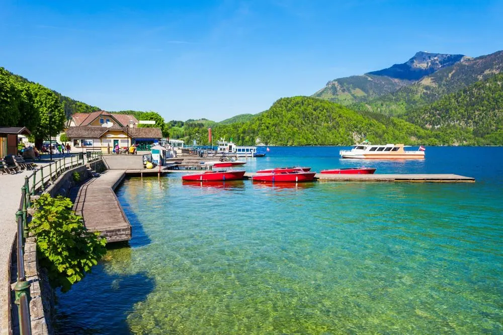 Jezero Wolfgangsee a historická železnice