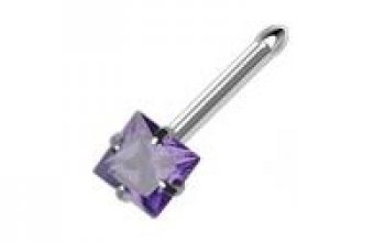 Piercing do nosu - čtvercový kamínek 3 x 3 mm - N01076-P