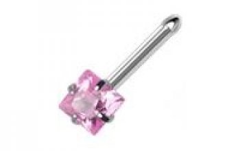 Piercing do nosu - čtvercový kamínek 3 x 3 mm - N01076-P
