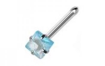 Piercing do nosu - čtvercový kamínek 3 x 3 mm - N01076-P