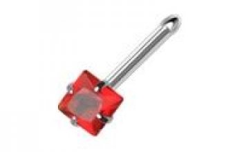 Piercing do nosu - čtvercový kamínek 3 x 3 mm - N01076-P