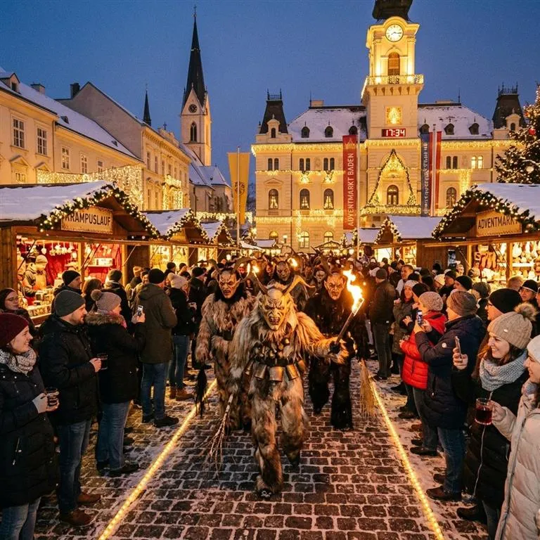 Baden a průvod čertů