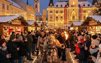 Baden a průvod čertů