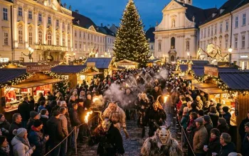 Baden a průvod čertů