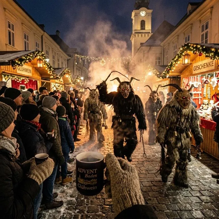 Baden a průvod čertů