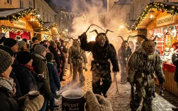 Baden a průvod čertů