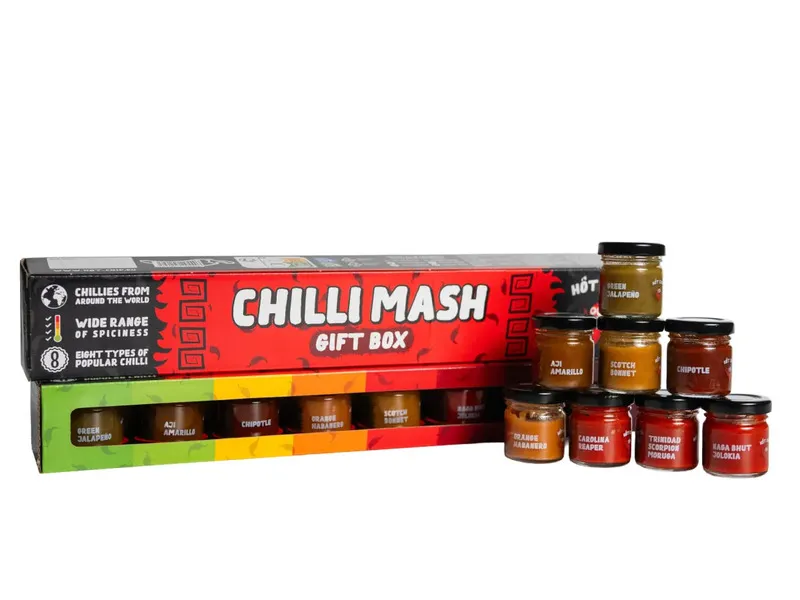 Degustační sada 8 chilli mash omáček