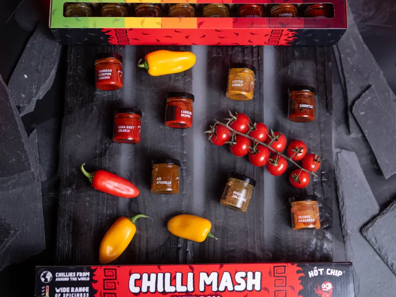 Degustační sada 8 chilli mash omáček