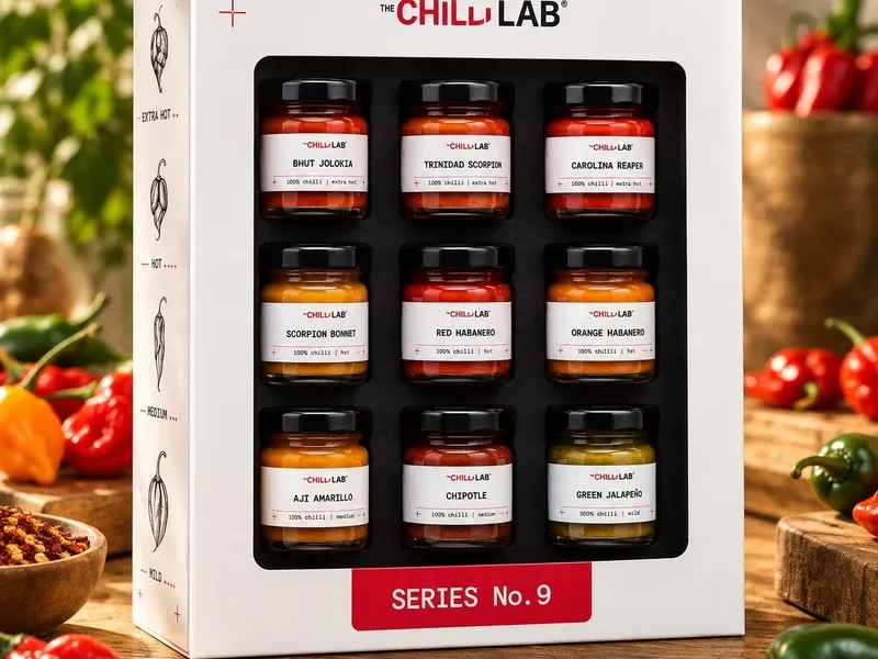 Degustační set chilli: 9 chilli mash omáček