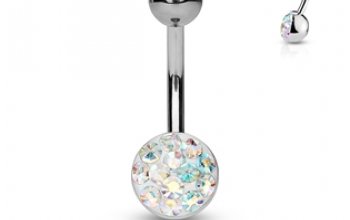 NUBIS® Piercing do pupíku zdobený Crystals from Swarovski® - BS01050-C