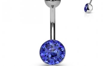 NUBIS® Piercing do pupíku zdobený Crystals from Swarovski® - BS01050-C