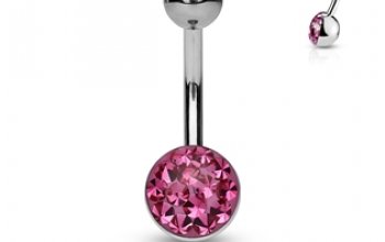 NUBIS® Piercing do pupíku zdobený Crystals from Swarovski® - BS01050-C