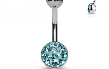 NUBIS® Piercing do pupíku zdobený Crystals from Swarovski® - BS01050-C