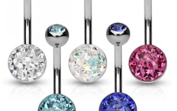 NUBIS® Piercing do pupíku zdobený Crystals from Swarovski® - BS01050-C