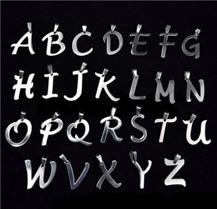 Ocelový přívěšek - písmeno - iniciála - OPP1038-S