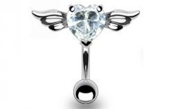 Piercing do pupíku - okřídlené srdce - WP01006-R