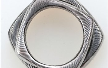 KREDUM® Hynek Kalista Pánský kovaný prsten Damasteel Kulatýčtvereček - velikost 65 - KS1021-65