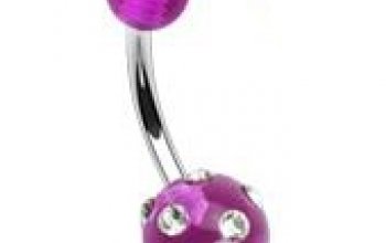Piercing do pupíku - banánek zdobený zirkony - BA01041-BC