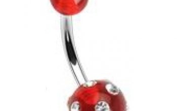 Piercing do pupíku - banánek zdobený zirkony - BA01041-BC