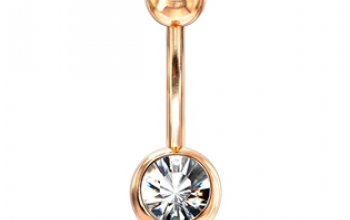 Zlacený piercing do pupíku - banánek - BS01055-R