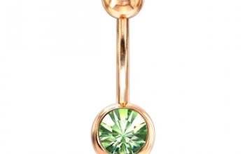 Zlacený piercing do pupíku - banánek - BS01055-R
