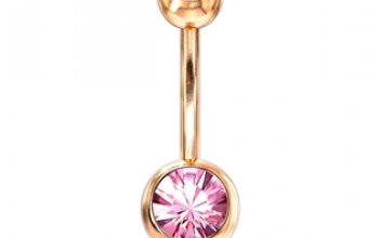 Zlacený piercing do pupíku - banánek - BS01055-R