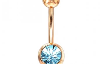 Zlacený piercing do pupíku - banánek - BS01055-R