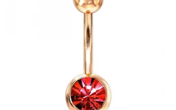 Zlacený piercing do pupíku - banánek - BS01055-R