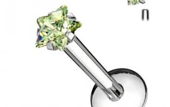 Piercing do brady labreta - hvězda 3 mm - LB01124-Q