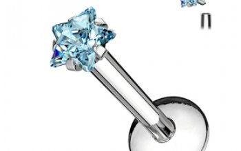 Piercing do brady labreta - hvězda 3 mm - LB01124-Q