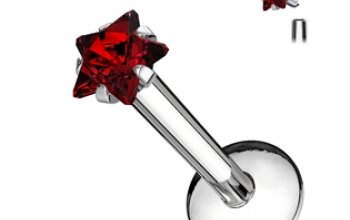 Piercing do brady labreta - hvězda 3 mm - LB01124-Q